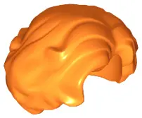 Orange Minifigure, Hair Female Short, Wavy with Side Part