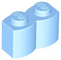 Bright Light Blue Brick, Modified 1 x 2 with Log Profile
