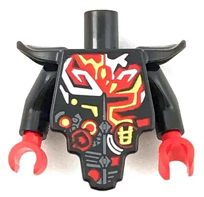 Black Torso, Modified Short with Smooth Armor Breastplate with Shoulder Pads and Red, Yellow and Whi