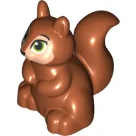 Dark Orange Duplo Squirrel with Black and Lime Eyes Pattern