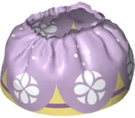Lavender Duplo Wear Cloth Skirt with White Flowers and Bright Light Yellow Underskirt Pattern