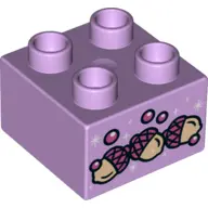 Lavender Duplo, Brick 2 x 2 with 3 Acorns Pattern