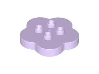 Lavender Duplo, Brick Round 4 x 4 Flat Top Scalloped with 2 x 2 Studs