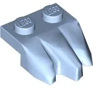 Bright Light Blue Plate, Modified 1 x 2 with 3 Claws / Rock Fingers