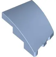 Bright Light Blue Wedge 3 x 2 Left No Studs