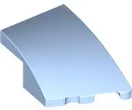 Bright Light Blue Wedge 3 x 2 Right No Studs