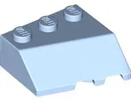Bright Light Blue Wedge 3 x 3 Sloped Left
