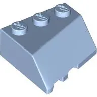 Bright Light Blue Wedge 3 x 3 Sloped Right