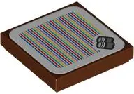 Reddish Brown Tile 2 x 2 with Super Mario Scanner Code Conga Drums Pattern (Sticker) - Set 71424