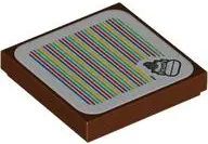 Reddish Brown Tile 2 x 2 with Super Mario Scanner Code Donkey Kong Pattern (Sticker) - Set 71424