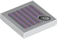 White Tile 2 x 2 with Super Mario Scanner Code Cranky Kong Pattern (Sticker) - Set 71424
