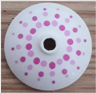 White Dish 3 x 3 Inverted (Radar) with Bright Pink and Magenta Dots Pattern