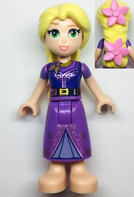 Rapunzel - Mini Doll, Bright Pink Flowers, Dark Purple Vest Closed