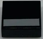 Black Tile 1 x 1 with White Line Pattern