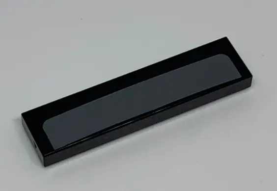 Black Tile 1 x 4 with Dark Bluish Gray Stripe Pattern