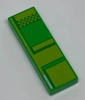 Bright Green Tile 1 x 3 with Pixelated Pipe Pattern