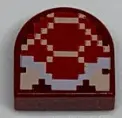 Dark Red Tile, Round 1 x 1 Half Circle Extended with Pixelated Koopa Troopa Pattern