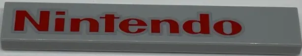 Light Bluish Gray Tile 1 x 6 with Red 'Nintendo' Pattern