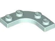 Light Aqua Plate, Round Corner 3 x 3 with 2 x 2 Curved Cutout