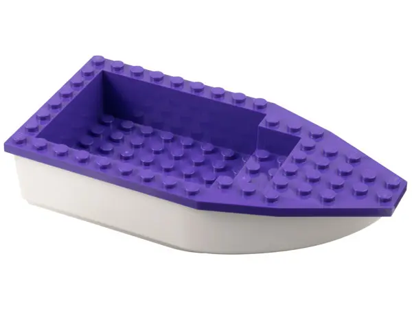 White Boat, Hull Unitary 16 x 8 with Dark Purple Top (28533 / 28535)