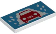 White Tile 2 x 4 with Car Wash Pattern
