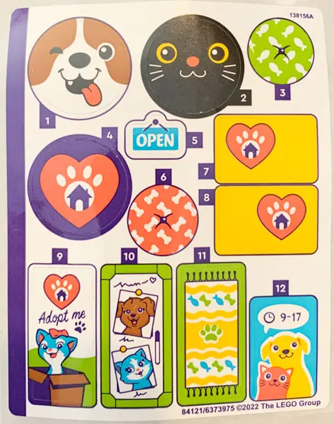 Sticker Sheet for Set 41699 - (84121/6373975)
