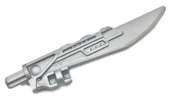 Flat Silver Large Figure Weapon, Blade with Bar Holder and Axle