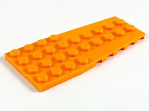 Orange Wedge, Plate 4 x 9 with Stud Notches