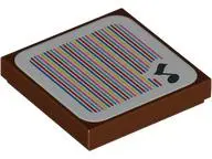 Reddish Brown Tile 2 x 2 with Super Mario Scanner Code Music Note Pattern (Sticker) - Set 71421