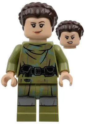 Princess Leia - Olive Green Endor Outfit, Hair