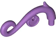 Medium Lavender Plant Stem, Curved with Bar, Thorns, and Swirls