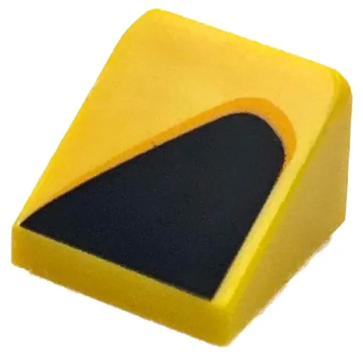 Yellow Slope 30 1 x 1 x 2/3 with Black and Bright Light Orange Curved Triangle / Vent Pattern Model 
