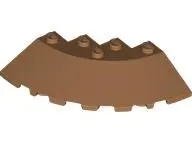 Medium Nougat Brick, Round Corner 6 x 6 with Slope 33 Edge, Facet Cutout