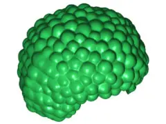 Green Minifigure, Hair Bubble Style / Afro