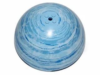 Bright Light Blue Cylinder Hemisphere 11 x 11, Studs on Top with Blue, Medium Blue, and White Planet