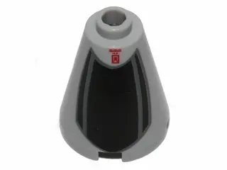 Light Bluish Gray Cone 2 x 2 x 2 - Open Stud with B-wing Cockpit Pattern