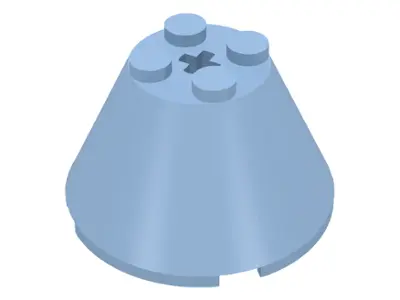 Bright Light Blue Cone 4 x 4 x 2 with Axle Hole