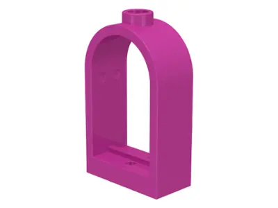 Dark Pink Window 1 x 2 x 2 2/3 with Rounded Top