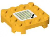 Bright Light Orange Plate, Modified 4 x 4 with Rounded Corners and 4 Feet with Super Mario Scanner C