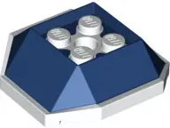 Dark Blue Shell with 4 Recessed Studs and Hole with Molded White Bottom Pattern