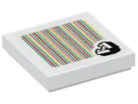 White Tile 2 x 2 with Super Mario Scanner Code Piranha Plant Pattern (Sticker) - Set 71409