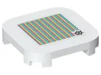 White Tile, Modified 4 x 4 with Rounded Corners and 4 Feet with Super Mario Scanner Code Explosion P