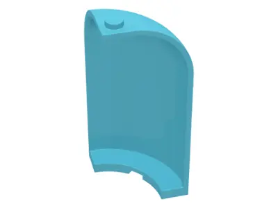 Medium Azure Panel 3 x 3 x 6 Corner Convex with Curved Top