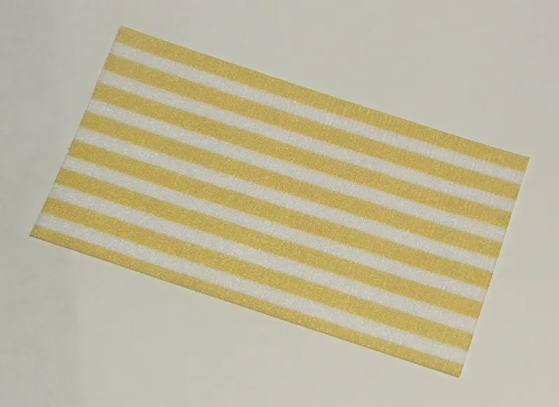 White Duplo, Cloth Towel 5 x 9 cm with Yellow Stripes Pattern