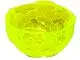 Trans-Neon Green Container, Faceted 4 x 4 x 1 2/3, Alien Pod Section