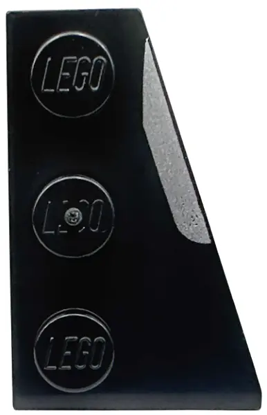 Black Wedge, Plate 3 x 2 Right with Silver Stripe Pattern