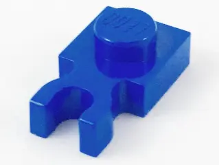 Blue Plate, Modified 1 x 1 with U Clip Thick (Vertical Grip)