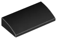 Black Slope, Curved 2 x 4 x 2/3 without Bottom Tubes