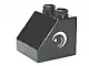 Black Duplo, Brick 2 x 2 x 1 1/2 Slope 45 with Circled Black Eye with Arc and White Pupil Pattern on