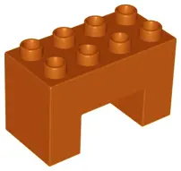 Dark Orange Duplo, Brick 2 x 4 x 2 with 2 x 2 Cutout on Bottom
